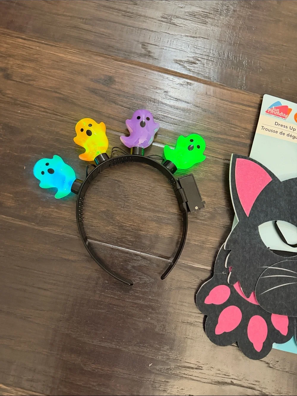 Kids Costume Cat Dress-Up Mask and Multi-Color Ghost Headband Set Halloween